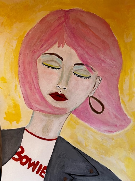 Other - Original art painting of a 90s inspired woman